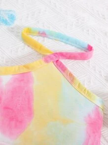 Girls Tie Dye Halter Top & Shorts - Multicolor - View 3