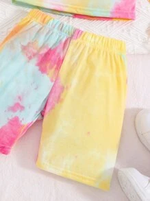 Girls Tie Dye Halter Top & Shorts - Multicolor - View 4