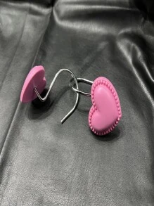 12pcs Heart Shaped Shower Curtain Hook - Pink - View 3