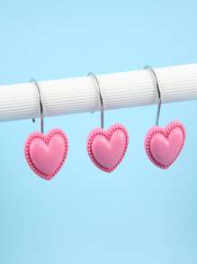 12pcs Heart Shaped Shower Curtain Hook - Pink - View 6