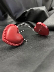 12pcs Heart Decor Shower Curtain Hook - Red - View 6