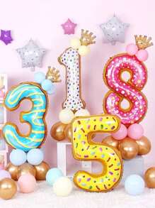 1入組數字形狀小氣球 - 彩色 - 查看 1