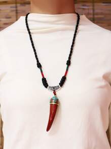 Collar con colgante colmillo - Multicolor - Ver 2