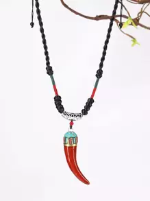 Collar con colgante colmillo - Multicolor - Ver 4