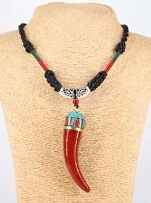 Collar con colgante colmillo - Multicolor - Ver 7