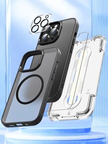 Habyby 3pcs Clear anti-yellow Phone Case & Screen Protection Film & lens protection film Set - Black - View 2