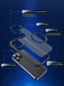 Habyby 3pcs Clear anti-yellow Phone Case & Screen Protection Film & lens protection film Set - Black - View 4