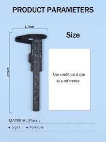 CUT it 1 thước đo lông mày bằng nhựa cỡ nhỏ, dụng cụ đo vẽ lông mày, thước kẹp mini Vernier, thước nhựa có thang đo kép, thước đo trượt cho nghệ sĩ xăm lông mày, trang điểm - Đen, trang điểm, giá rẻ, trang trí phòng, bàn trang điểm, du lịch, phòng ngủ, phụ kiện trang điểm - màu đen - Xem 5