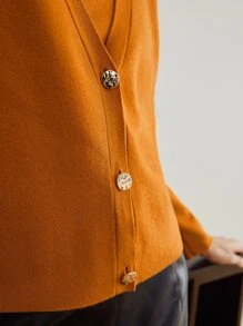 MOTF PREMIUM KNIT TOP & CARDIGAN SET - Orange - View 3