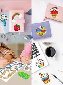 4入組卡通圖案DIY水鑽貼紙 - 彩色 - 查看 5