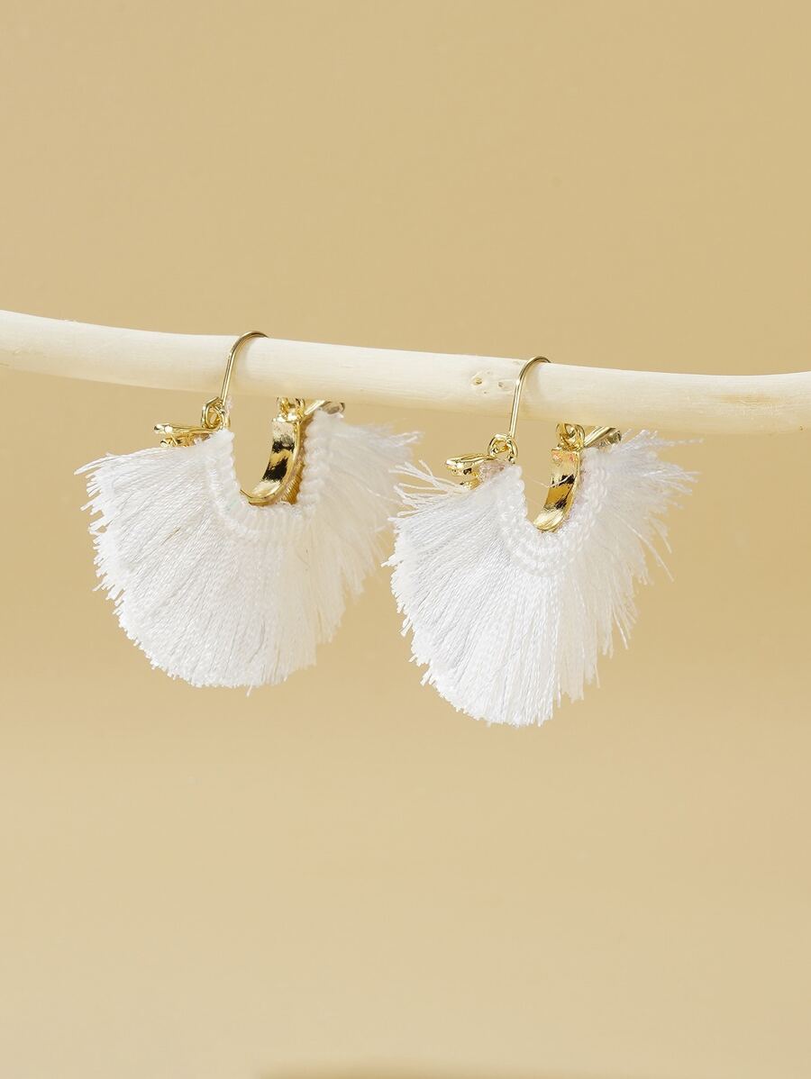 Pendientes circulares de aro de moda, elegantes y lujosos, de estilo retro de Hong Kong - Multicolor - Ver 1