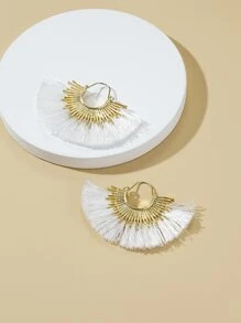 Pendientes circulares de aro de moda, elegantes y lujosos, de estilo retro de Hong Kong - Multicolor - Ver 2