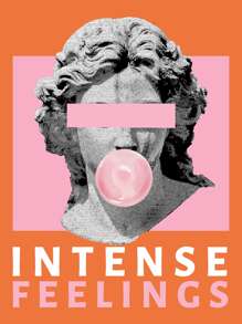 SHEIN EZwear Sculpture & Letter Graphic Drawstring Thermal Lined Hoodie - Orange - View 3