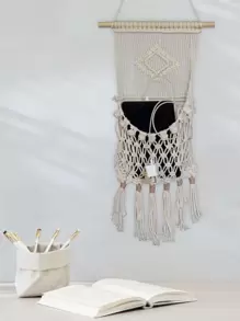 1pc dệt tua rua treo tường - Màu be - View 2