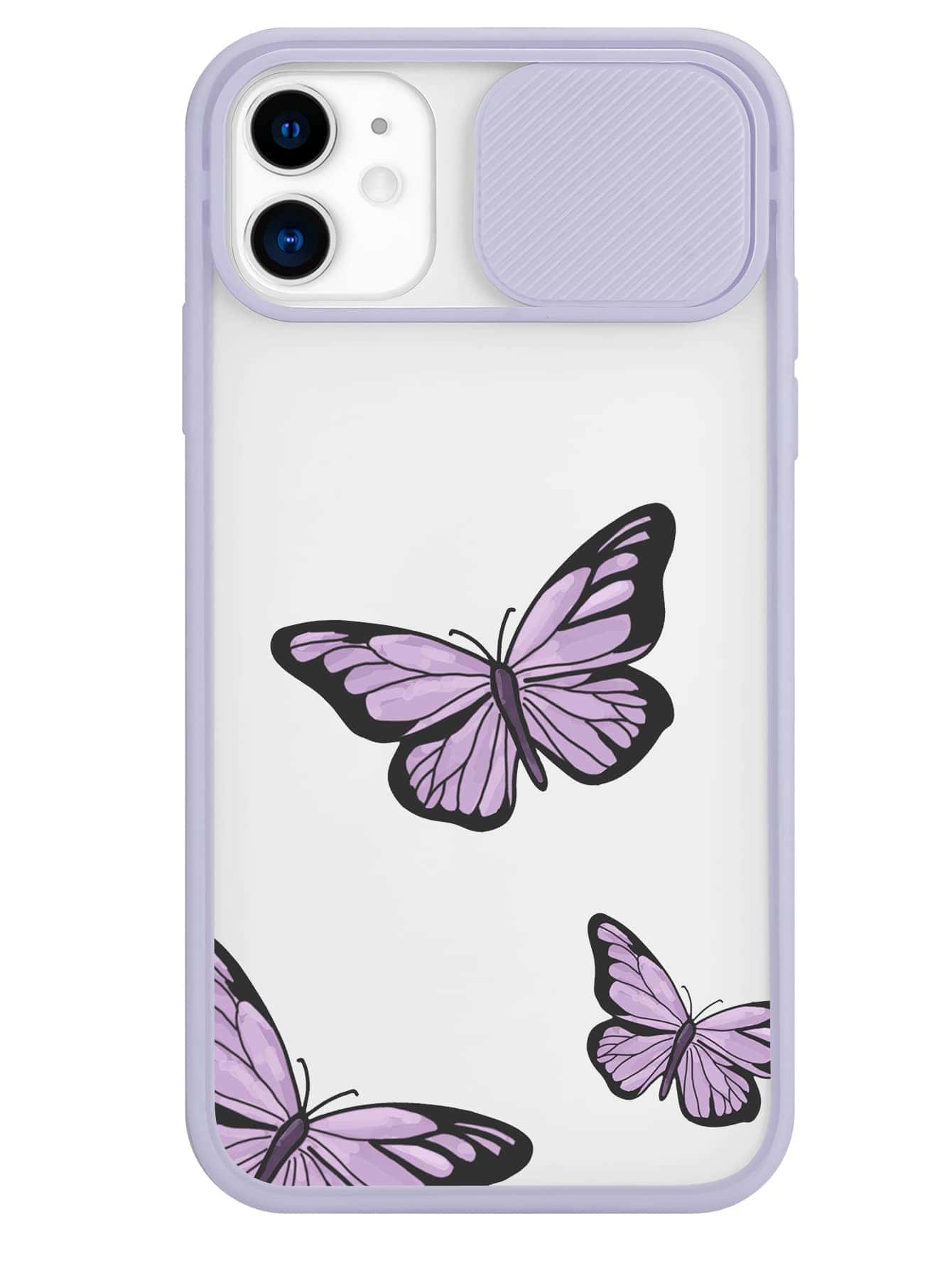 Butterfly Pattern Slide Camera Cover Case Compatible With IPhone Compatible With IPhone 11,IPhone 13,IPhone 14 Pro Max - Purple - View 1