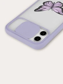 Butterfly Pattern Slide Camera Cover Case Compatible With IPhone Compatible With IPhone 11,IPhone 13,IPhone 14 Pro Max - Purple - View 4