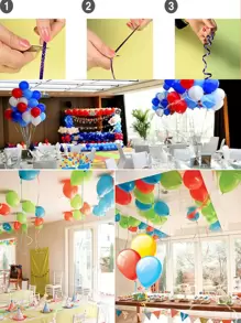 5/10m Balloon Ribbon & Colorful Gift Ribbon Wedding Decoration 10pcs Set (random Color) - Multicolor - View 5