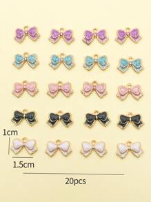 20pcs Alloy Bow DIY Pendant Valentines - Multicolor - View 4