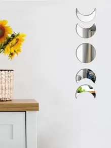 1 Set Of Acrylic Mirror Decorative Wall Stickers - Silver - View 2