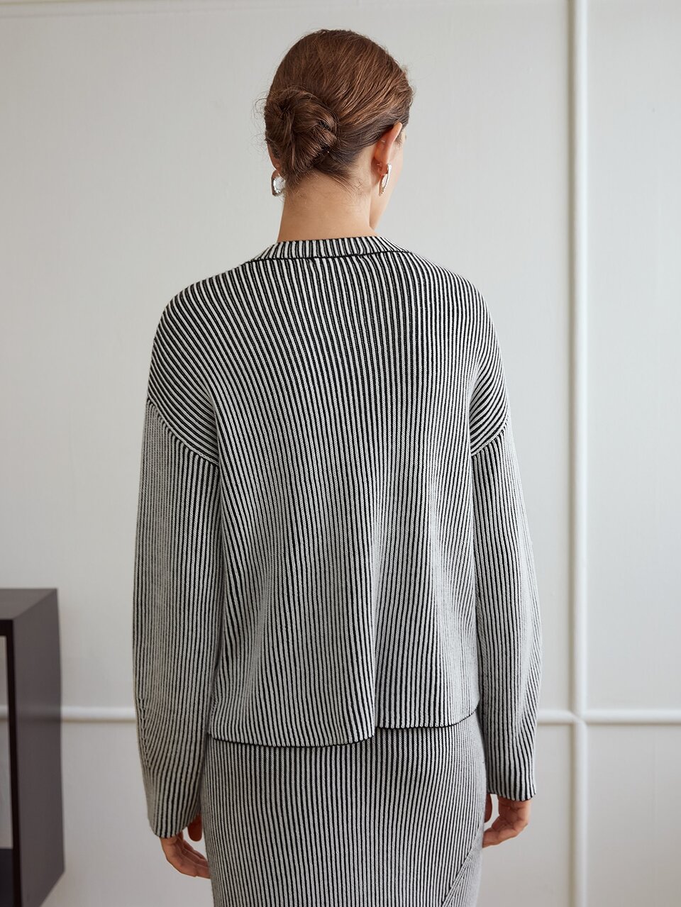 WOOL-MIX STRIPED SWEATER WITHOUT BELT