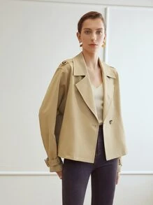 MOTF PREMIUM BOXY TRENCH COAT - Khaki - View 2