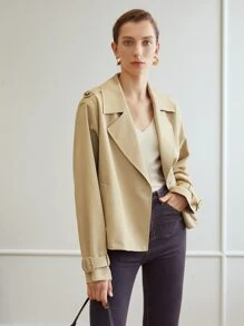 MOTF PREMIUM BOXY TRENCH COAT - Khaki - View 6