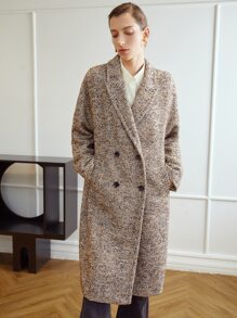 MOTF PREMIUM HERRINGBONE DOUBLE BREASTED OVERCOAT - Multicolor - View 5