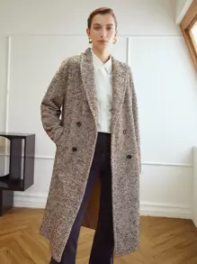 MOTF PREMIUM HERRINGBONE DOUBLE BREASTED OVERCOAT - Multicolor - View 8