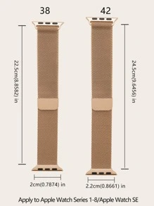 Dây đeo đồng hồ tích hợp chống nước từ tính bằng kim loại Milanese Tương thích với dòng Apple 1-9 - Hoa hồng vàng - Xem 4