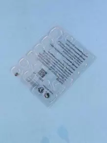 ROMWE 24入組長款橢圓形水鑽裝飾漸層假指甲和1張膠帶 - 淺藍色 - 查看 3
