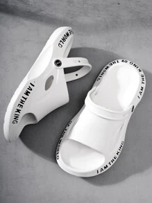 Men Cut Out Casual Sandals - White - View 1