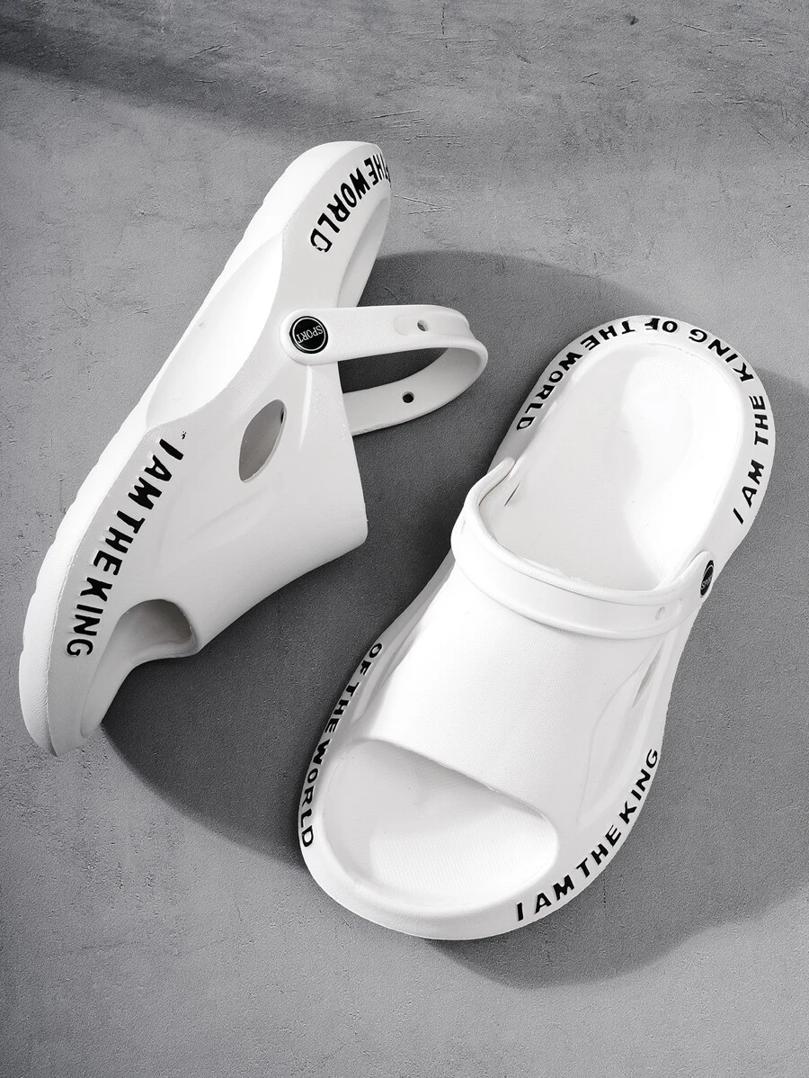 Men Cut Out Casual Sandals - White - View 1