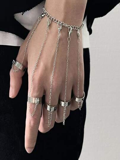 Men Chain Bracelet With Ring