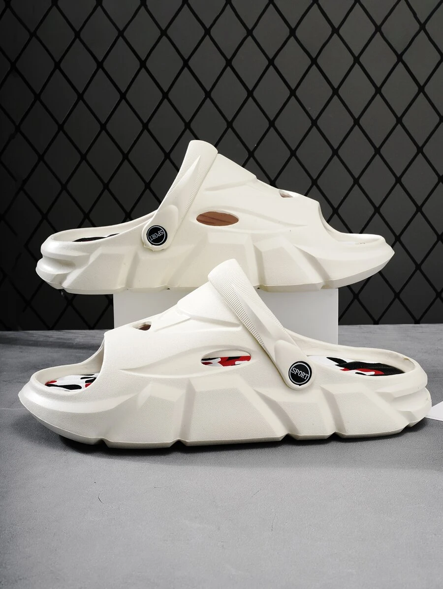 男士鏤空休閒涼鞋 - 米色 - 查看 1