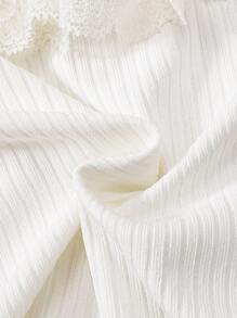 Baby Lace Trim Tee & Jeans - Blue and White - View 5