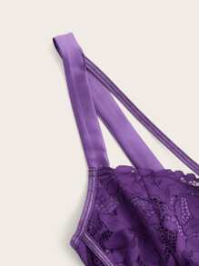 SHEIN ICON Contrast Lace Cami Top - Purple - View 3