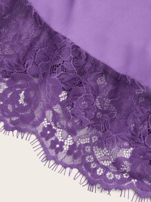 SHEIN ICON Contrast Lace Cami Top - Purple - View 4