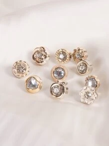 10 件装水钻装饰围巾按扣别针情人节