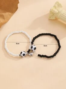 2pcs Fashionable Soccer Ball Elastic Sexy Couple Bracelet