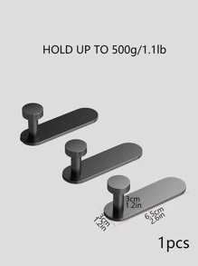 QYeah 1pc Punch-free Wall Hook - Black - View 5