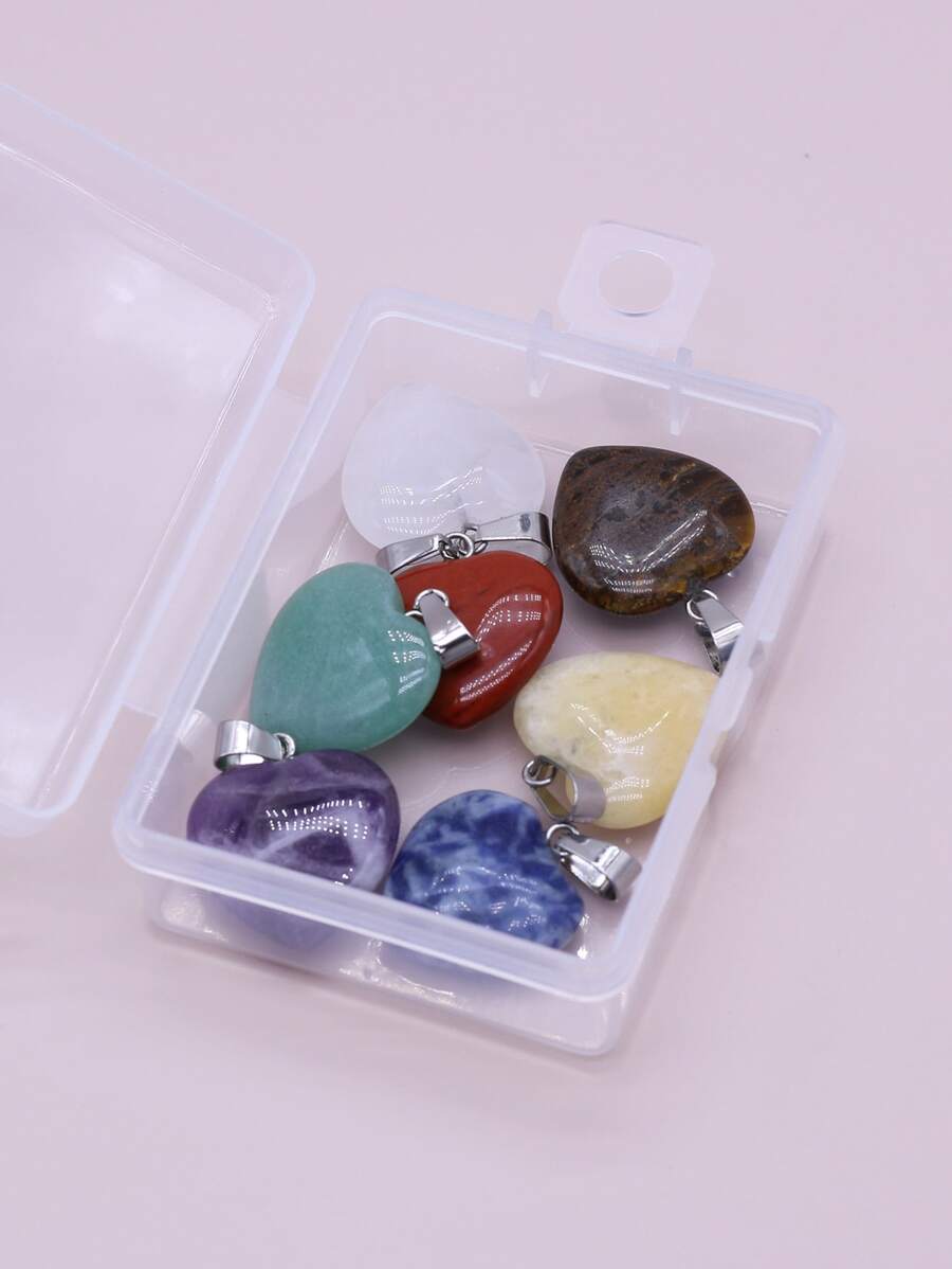 7pcs Heart DIY Pendant - Multicolor - View 1