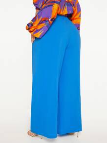 SHEIN SXY Plus Wide Leg Trousers With Chain - Blue - View 2