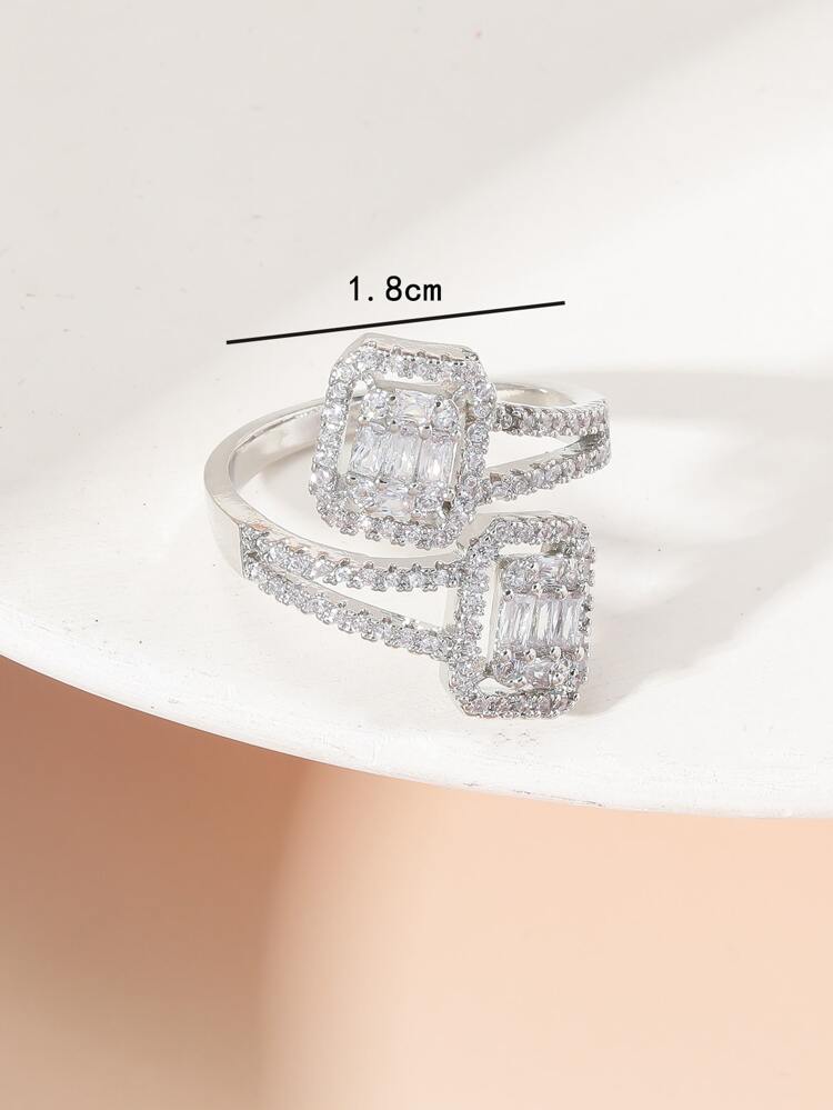 Rhinestone Decor Cuff Ring