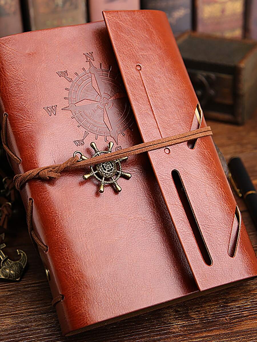 1入組圓規設計筆記本 - 棕色 - 查看 1