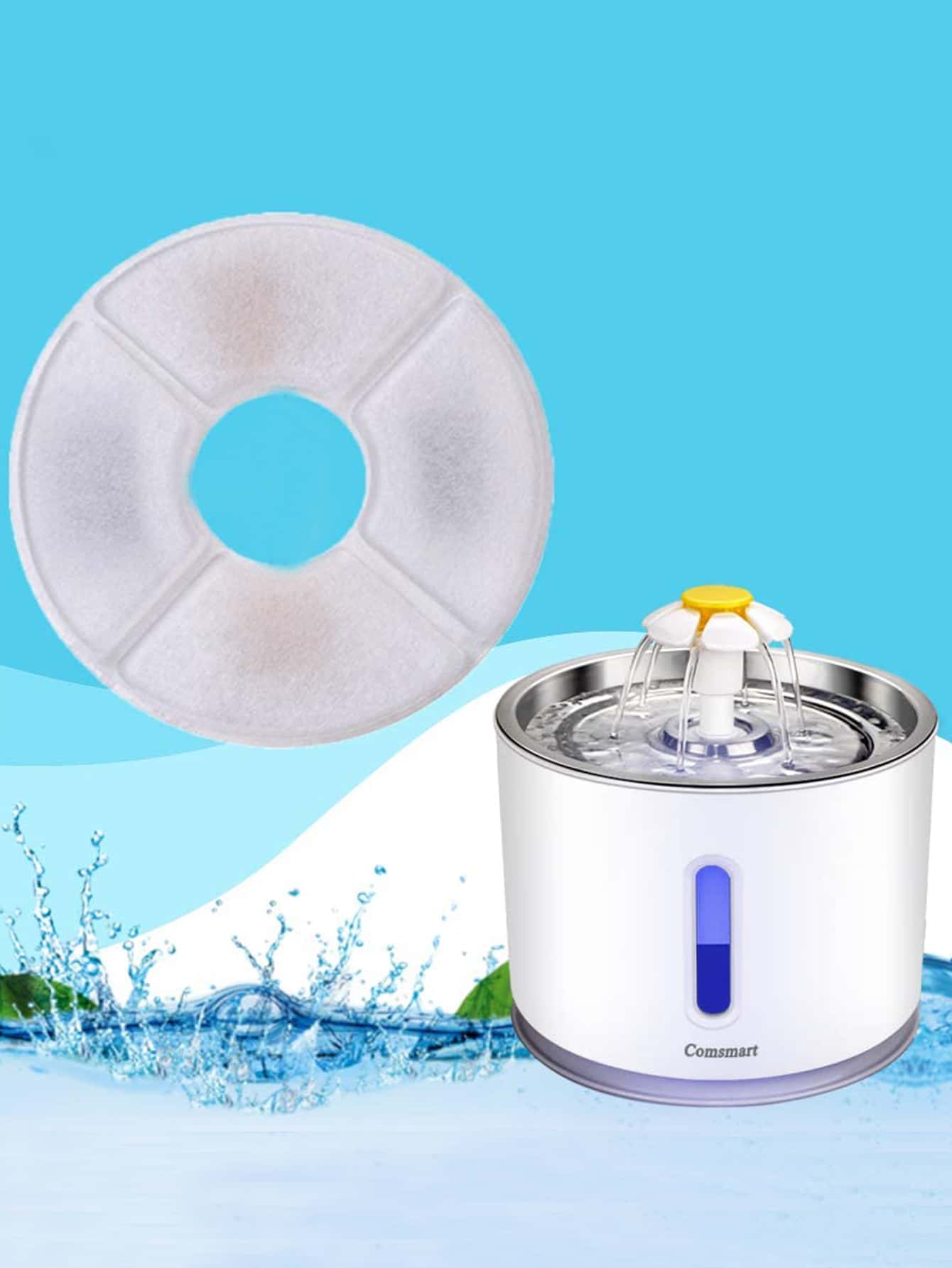 1pc White Pet Water Dispenser Filter, Suitable For Home Use - White - View 1