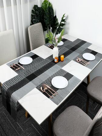 1入組條紋圖案長方桌布