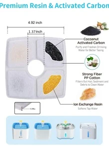 1pc White Pet Water Fountain Filter Cartridge, Suitable For Home Use - White - View 3