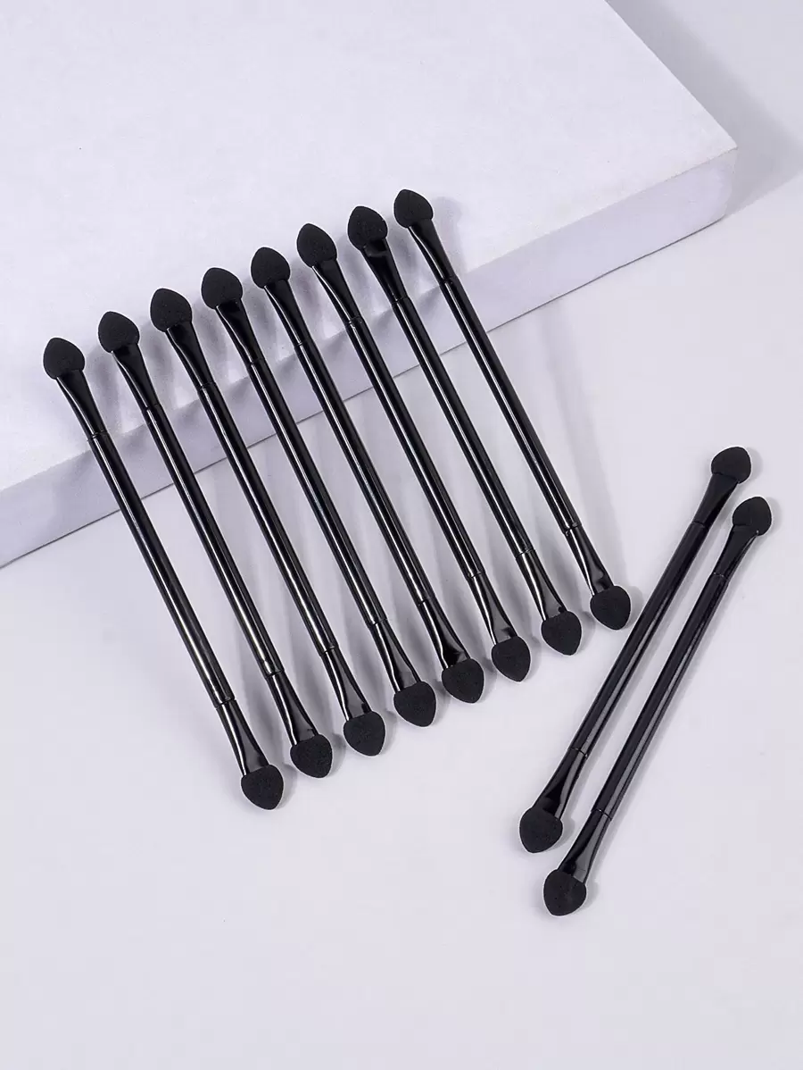 10 piezas Aplicador de esponjas para sombras de ojos, cepillo de cejas, cepillo de sombras de ojos, cepillo de pestañas, cepillo de pestañas, regalos