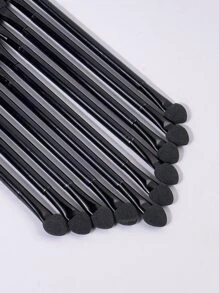 10 piezas Aplicador de esponjas para sombras de ojos, cepillo de cejas, cepillo de sombras de ojos, cepillo de pestañas, cepillo de pestañas, regalos - Negro - Ver 7