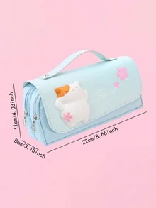 1 pieza Estuche con diseño de gato - Multicolor - Ver 2